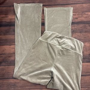 Nicole‎ Miller Sport Women's Brown Tan Ribbed High Rise Yoga Pants Size M